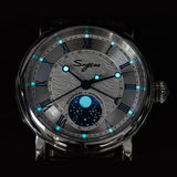 Sugess Watches for Men Automatic Mechanical Watch Moonphase Tianjin ST2108 Waterproof Date Hands Sapphire Crystal Rome Wave Dial