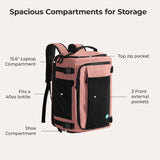 BAGSMART Men Women Travel Backpack with Shoe Compartment Airplane Compression Backpack Waterproof Anti‑theft Cabin Bag