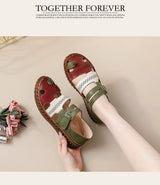 Newest gladiator summer sandals women's big size 43 woman real leather sandals ladies patchwork strap Non-slip flats
