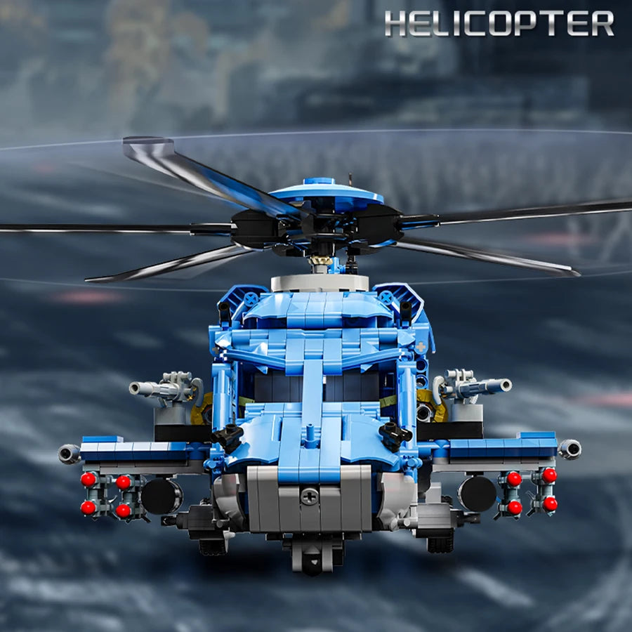 Technology Armed Helicopter Building Blocks Toys Air Forces Model Airplane Blocks Set Educational Toys For Boys Gifts