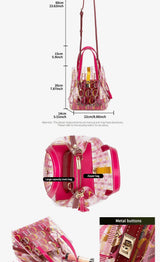 CH Transparent PVC Bucket Bag Women Colorful Jelly Tote Bags Small Crossbody Shoulder Handbag with Inner Pouch