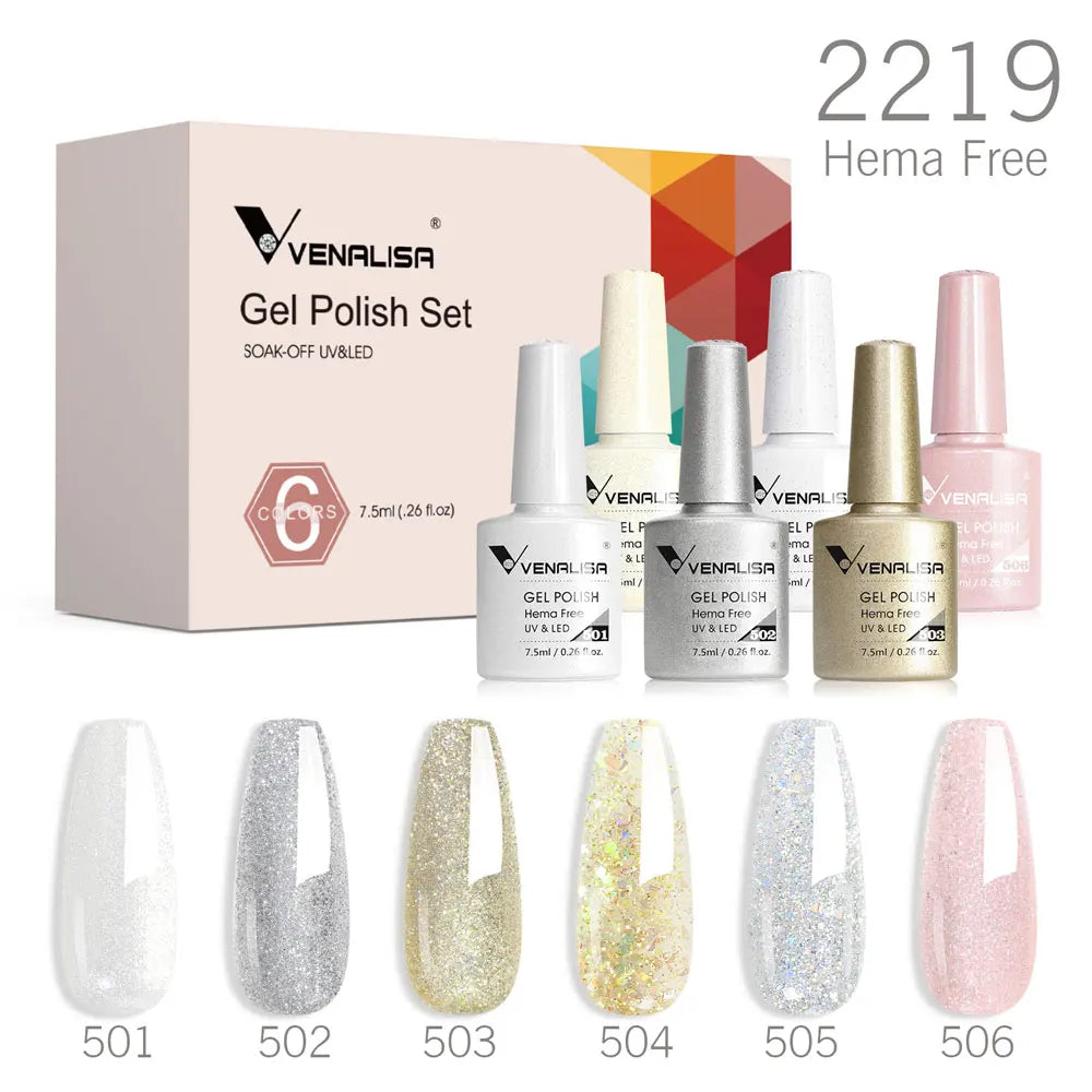 VENALISA 6-Piece Winter Gel Polish Set – HEMA & TPO Free