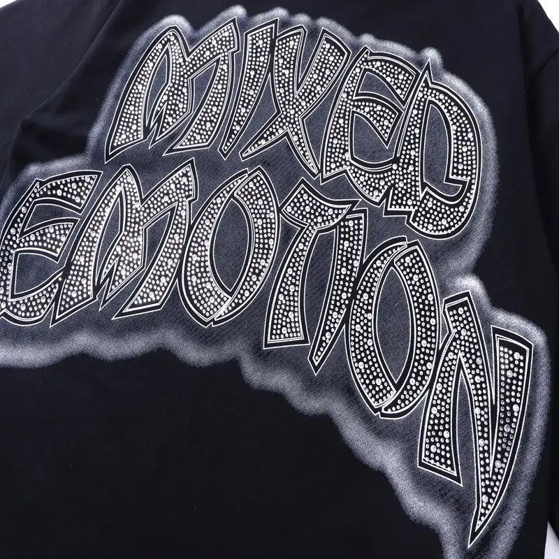 Mixed Emotion Oversized Cotton Long Sleeve T-Shirt