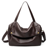 Zency Large Capacity Shoulder Bag Purse Genuine Leather Women's Work Tote Bag Handbag Shopper Bag Pocket For A4 ipad Crossbody