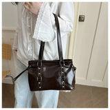 Women's Retro PU Leather Shoulder Tote Bag