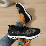 Comfort Women Closed Toe Mules Sandals Floral Embroidery Hollow Mesh Slip On Wedge Platform Lightweight Daily Walkin Lady Shoes