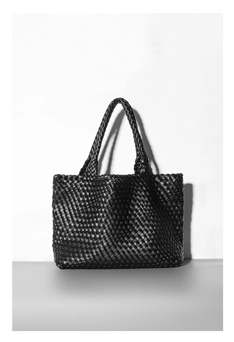 Designer Knitting Fashion Ladies Handbags And PU leather Large-capacity Women's single-shoulder bag Beach Travel Bags