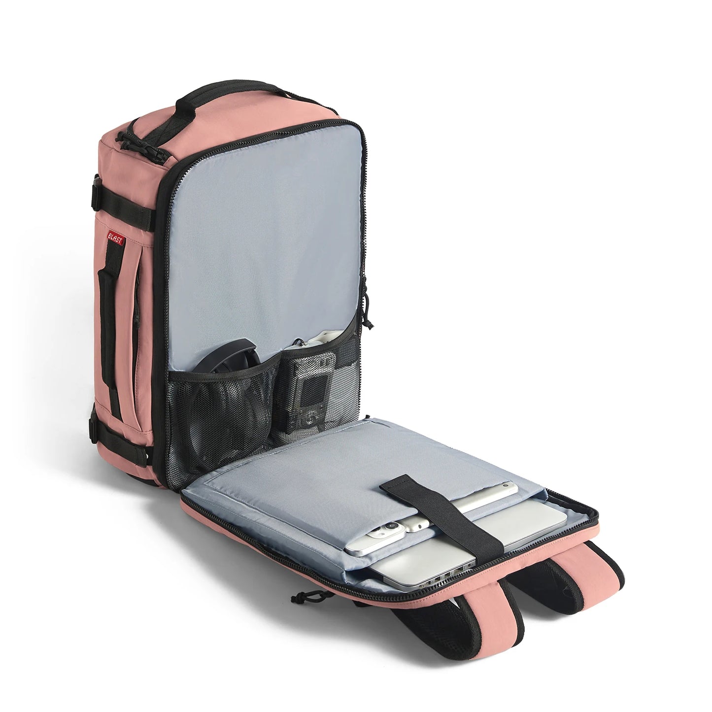 BAGSMART Men Women Travel Backpack with Shoe Compartment Airplane Compression Backpack Waterproof Anti‑theft Cabin Bag