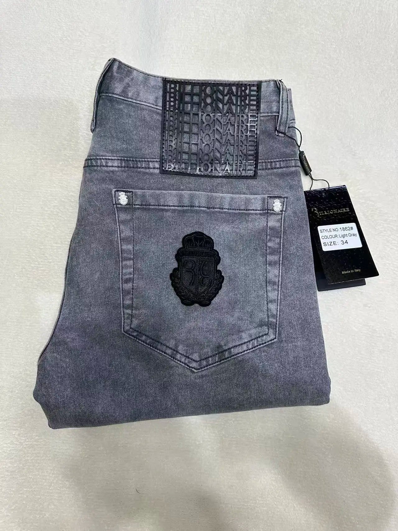 BILLIONAIRE BLSK CPRT Jeans Men 2026 Spring Summer new fashion Embroidery comfortable elasticity outdoors Big size 34-42 Pants