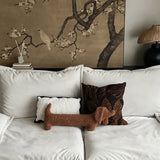 2025 Cartoon Animal Dachshund Pillow Plush Sausage-shaped Pillow Cute Cushion Nap Pillow Lumbar Pillow Bedroom Neck Pillow