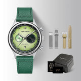 TIMETOKEN New T501GS Mens Watch Japan Miyota OS21 Movement Watermelon Dial Waterproof Chronograph Domed Sapphire Calendar Style