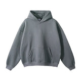 Cotton Baggy Fleece Hoodies for Men Solid Color Plush Pullovers Oversized Hooded Sweatshirt Autumn Winter Thick Clothes Unisex
