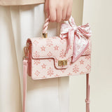FOXER Brand PVC Leather Pink Handbag Women's Shoulder Bag Chic Small Square Bag Fashion Female Crossbody Bag Ligth Luxury