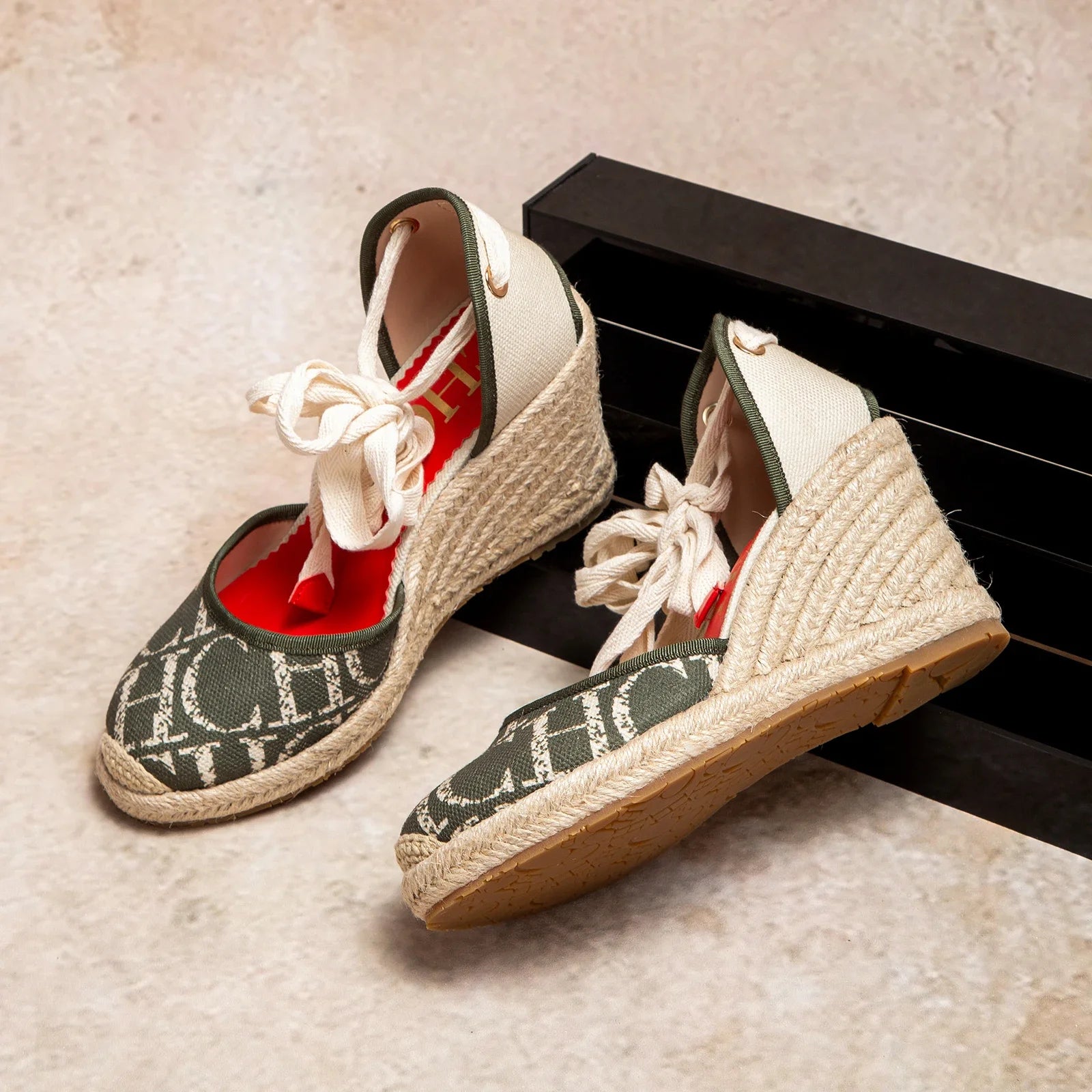 Women's Espadrille Wedge Sandals – Ankle Strap Lace-Up