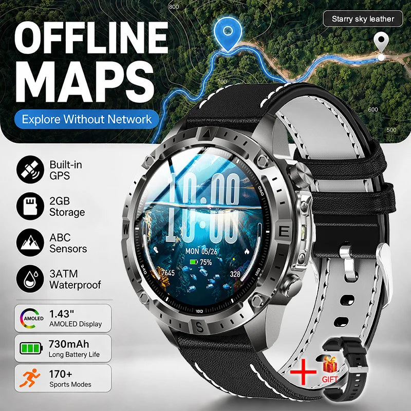 GUHUAVMI TANK Y102 – Military GPS Smart Watch for Men