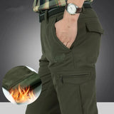 Men's Winter Fleece Straight-Leg Cargo Pants