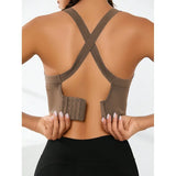 Cross-Back Adjustable Seamless Sports Bra Set – Breathable & Pad-Free