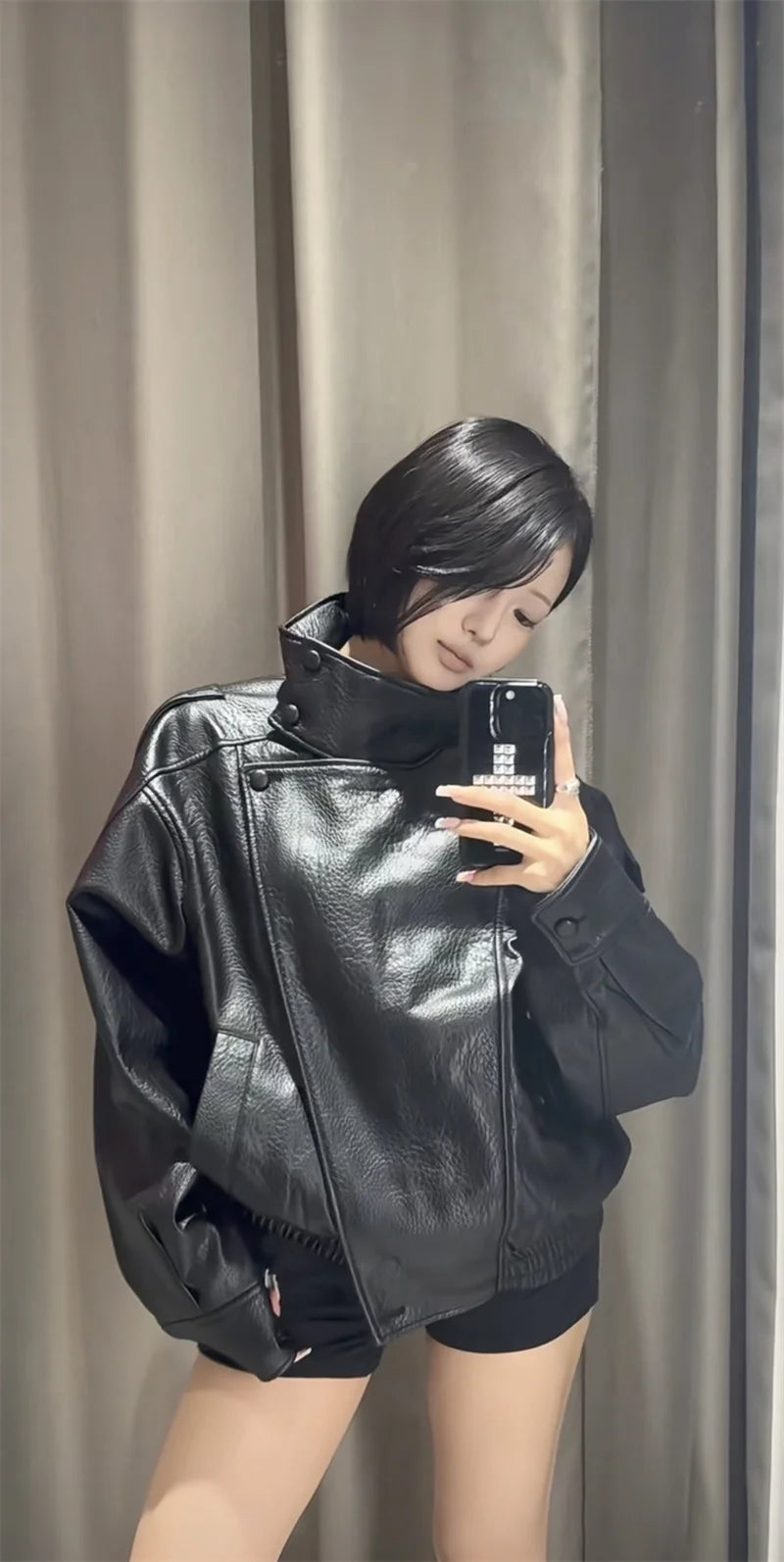 Women’s Black Moto Faux Leather Jacket