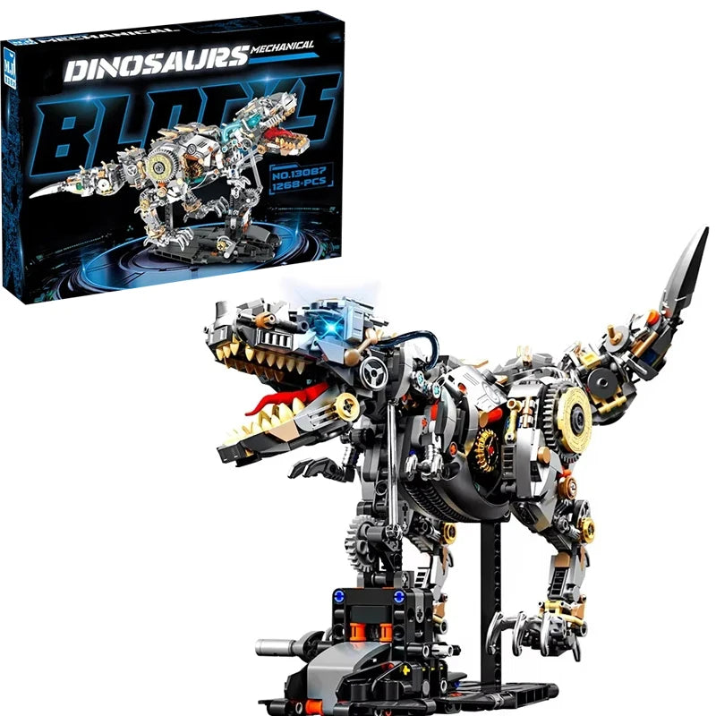 1268PCS Dinosaur Building Blocks Mechanical T-Rex Model Bricks Creative Desktop Decoration Educational DIY Toys Holiday Gifts