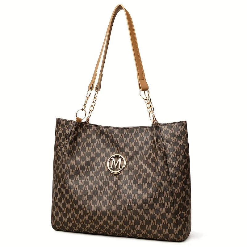Women's Vintage Letter Tote Shoulder Bag