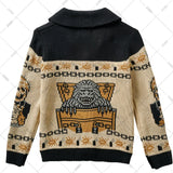 Y2K Gothic Ghost Portrait Knit Sweater – Oversized Harajuku Fall/Winter Cardigan