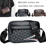 Neutral Style Backpack for Men and Women, with a Cross-Body Design, Suitable for Travel Photography. Features Shark Tooth Print.