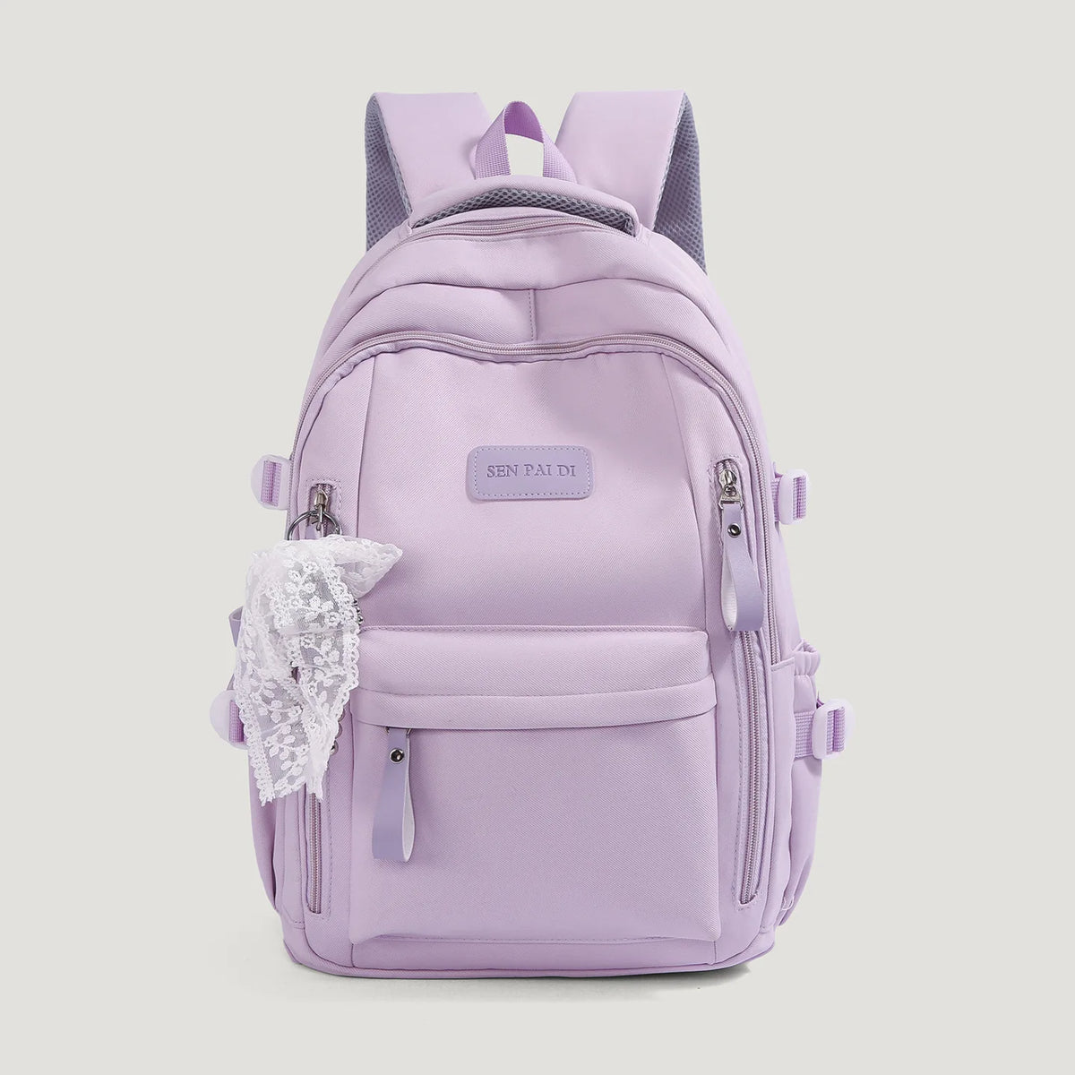 New Female High Capacity Waterproof College Backpack With Lace Pendant Trendy Women Laptop School Bags Cute Girl Travel Book Bag
