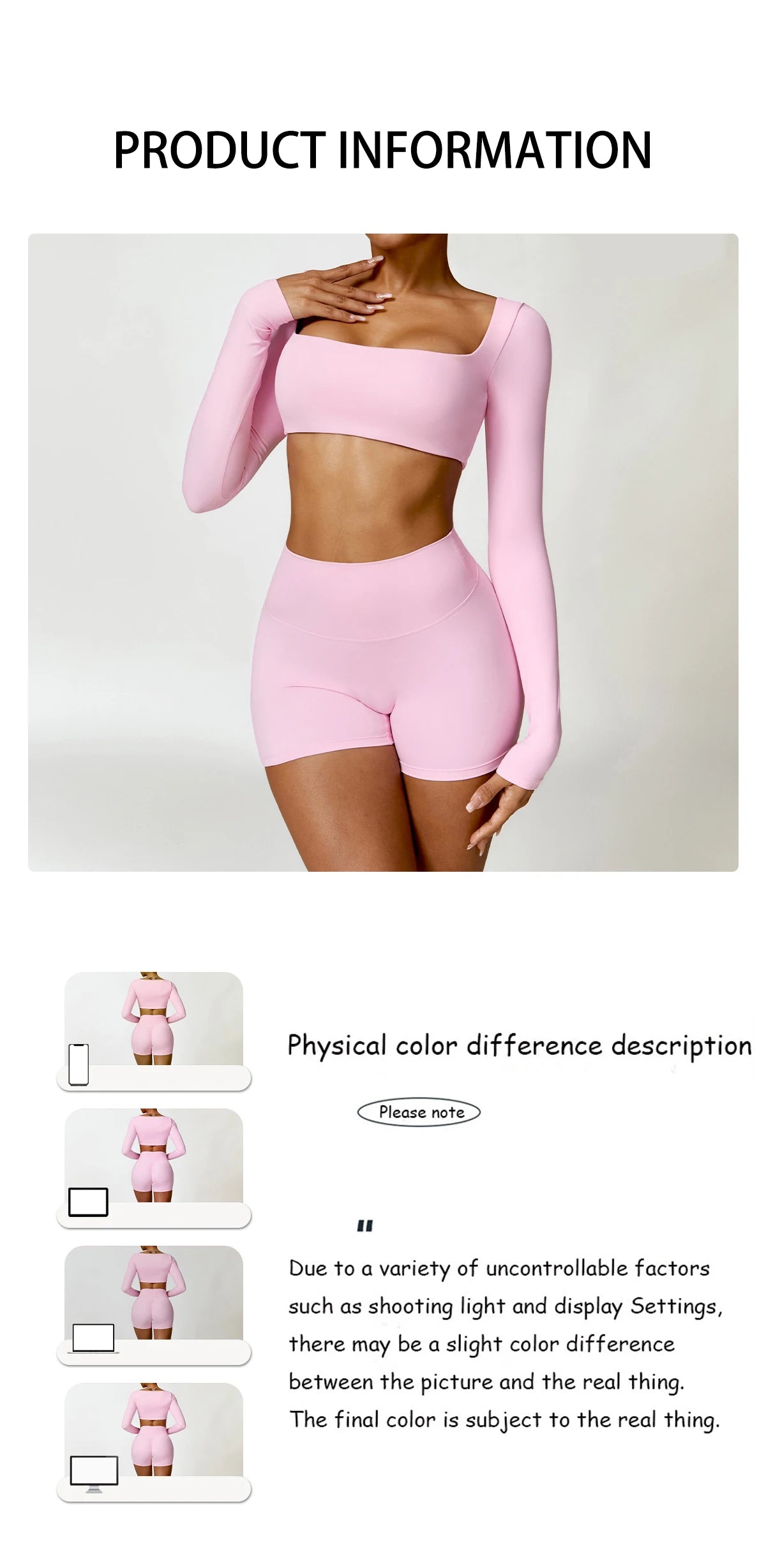 2-Piece Women's High-Waist Yoga Set – Seamless Long Sleeve Workout Suit