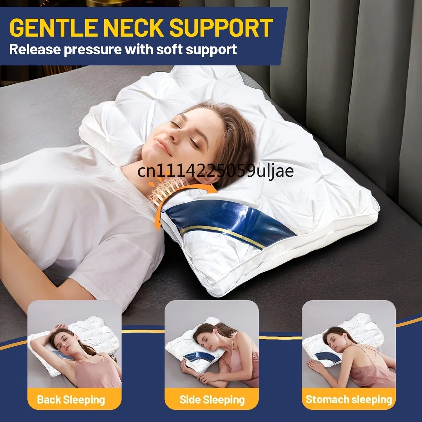 Twisted Flower48 × 74cmStar Hotel High and Low Pillow Home No Collapse Cervical Pillow Insert Waterable Wash Pillow Inner