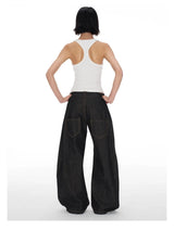 Vintage Baggy Low Waist Jeans Women Y2K Wide Leg Pants Oversized Harajuku White Lace Straight Leg Jeans