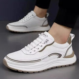 2026 Mens Leather Casual Shoes Slip On Comfortable Breathable Lightweight Non Slip Waterproof Loafers
