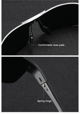 CLLOIO Brand Men's Polarized Sunglasses Aluminum Frame UV400 Anti-Glare Sun Glasses Male Driving Glasses Rimless Oculos De Sol