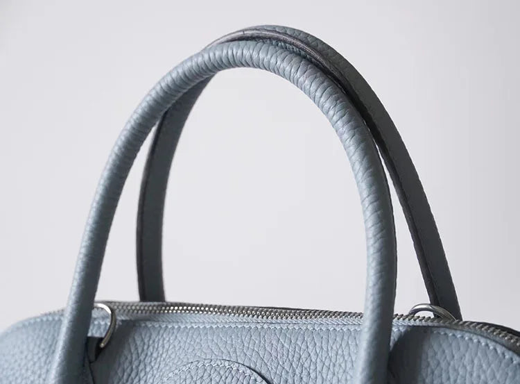 Premium Semi-handmade First-layer Cowhide Bowling Bag Portable Shoulder Large Shell Bag Commuting Temperament Versatile