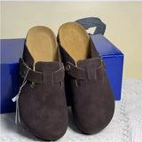 Retro Button-Toe Half Slides: Comfy Thick-Sole Mules