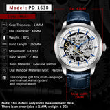 PAGANI DESIGN 2026 New Skeleton Men's Mechanical Watches Top Luxury Automatic Watch Men Blue Leather Waterproof Wrist watch Men
