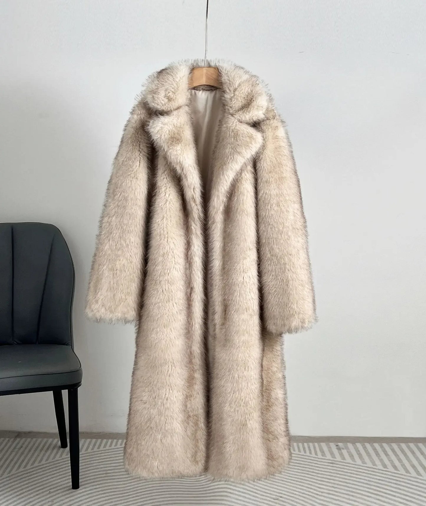 Luxury Gradient Faux Fur Overcoat