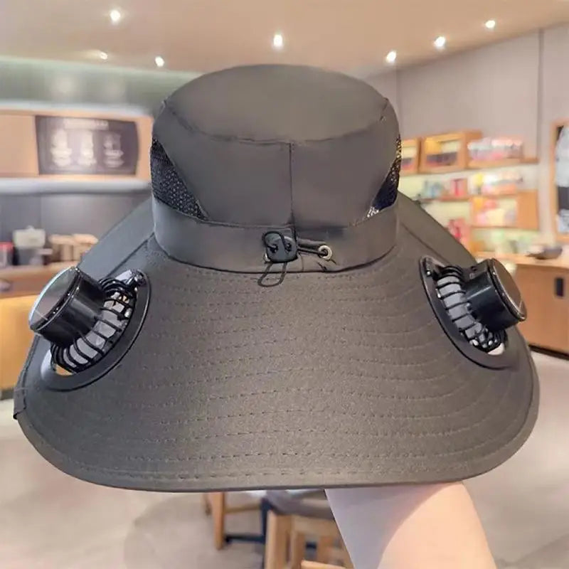 Solar-Powered Cooling Bucket Hat | UPF 50+ Wide Brim