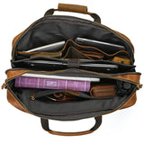 Men Briefcase Genuine Leather Laptop Bag 14 15.6" PC Doctor Lawyer Computer Bag Cowhide Male Briefcase Leather Men Business Bag