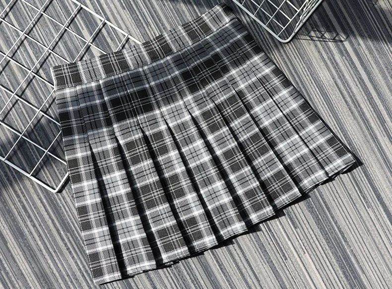 Plaid A-Line Mini Skirt – High Waist, Pocketed