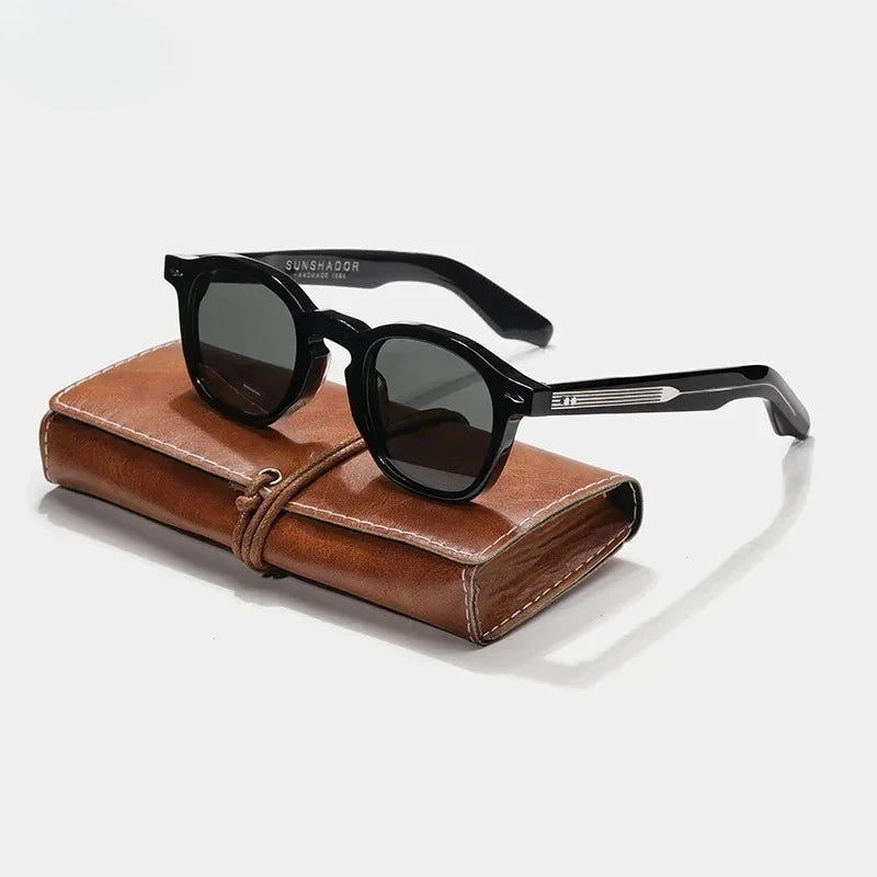 Tortoiseshell Round Acetate Sunglasses – UV400 Polarized