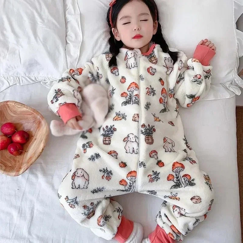 Cozy Cartoon Flannel Kids' Pajamas