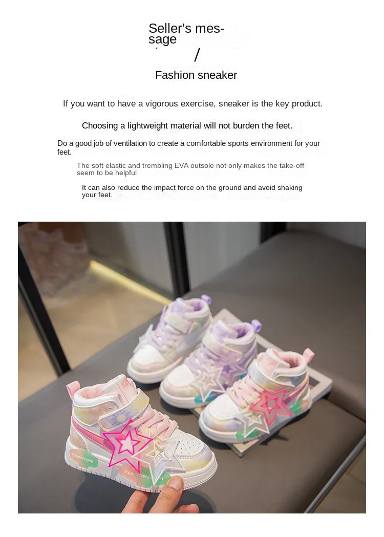 Classic Kids' Leather Fashion Sneakers