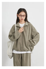 CHIC VEN Women Sweatsuit Loose Casual New Granular Velvet Stand Collar Female Top Pants Set for Woman Sport Autumn Winter 2025