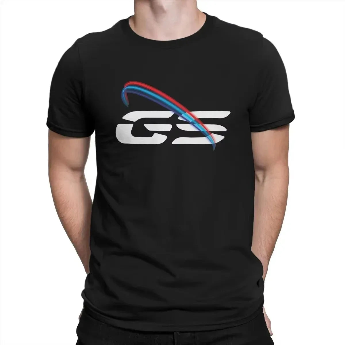 Grunge Motorcycle Graphic Cotton T-Shirt — Men's 2D Print Streetwear Tee