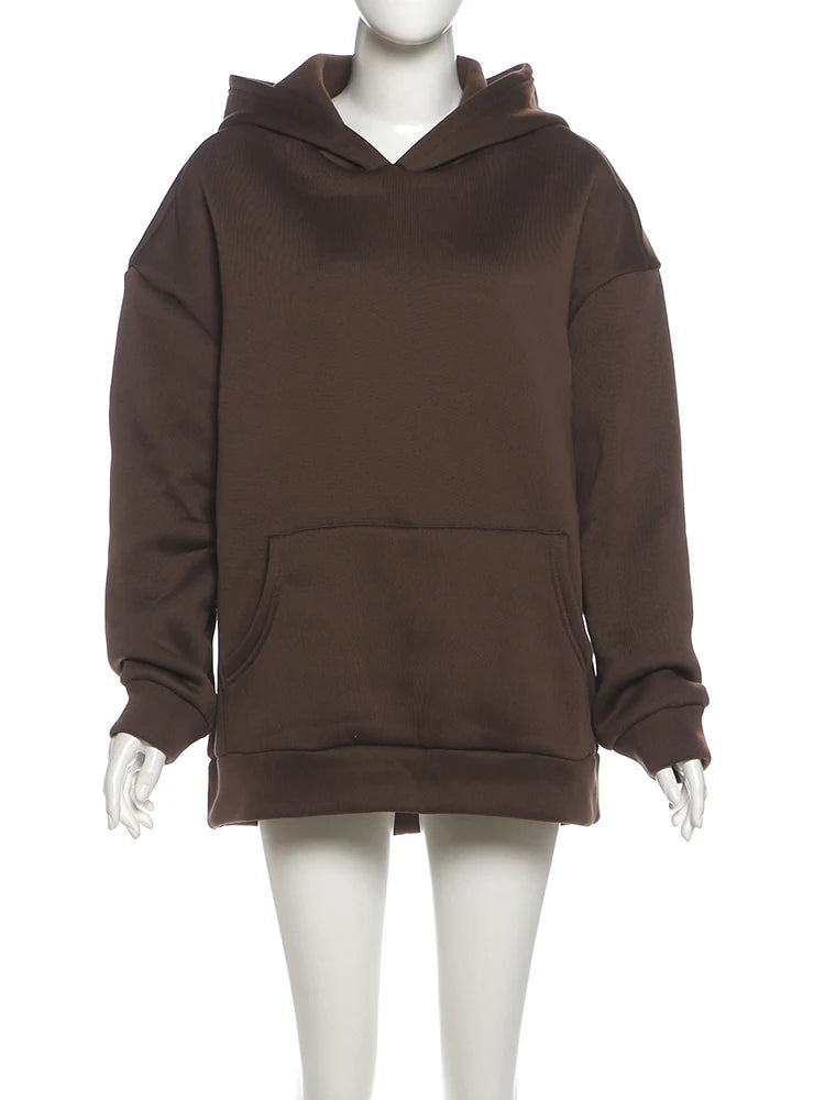 Sisterlinda Hooded Harajuku Sweatshirt Women Autumn Trend Backless ShinyThrea Mesh Patchwork Casual Street Hipster Pulloverr