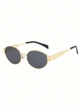 Oval Frame Women's Vintage Sunglasses | UV400 Metal