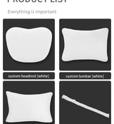 OULEX For Tesla Model 3 Y/Juniper Flocking/Leather Car Seat Neck Pillow Soft Memory Neck Pillow High-Quality Headrest Support