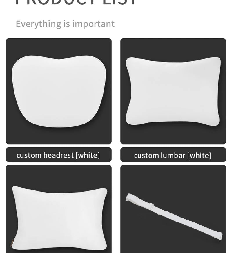 OULEX For Tesla Model 3 Y/Juniper Flocking/Leather Car Seat Neck Pillow Soft Memory Neck Pillow High-Quality Headrest Support