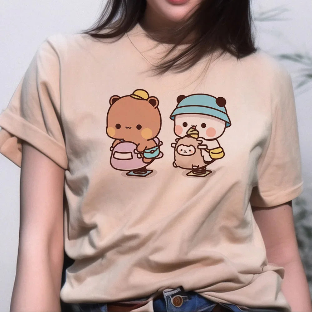 Bubu and Dudu Women’s Fashion Cartoon Tee - Casual Streetwear Designer Crop Top