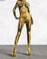Women's 3D Print Goddess Jumpsuit Catsuit Costume